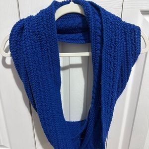 Electric blue infinity scarf handmade